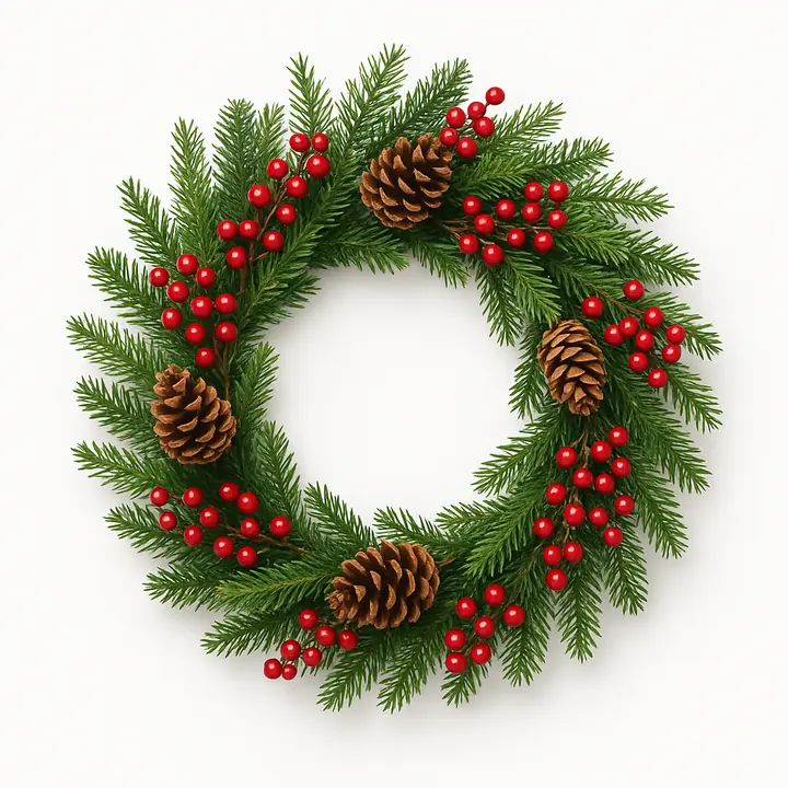 Artificial Christmas Wreath with Pine Cones